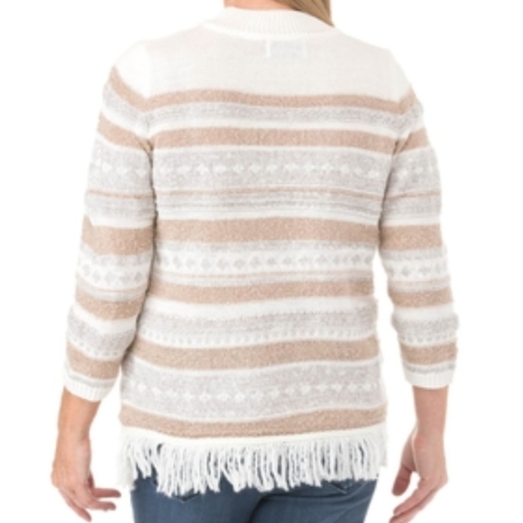 Alfred Dunner Fringe Knit Sweater - Picture 3 of 4